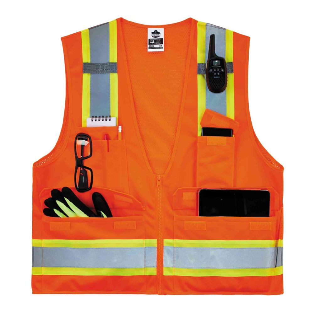 Ergodyne Orange Two-Tone Surveyor Vest - Type R, Class 2, Zipper from GME Supply